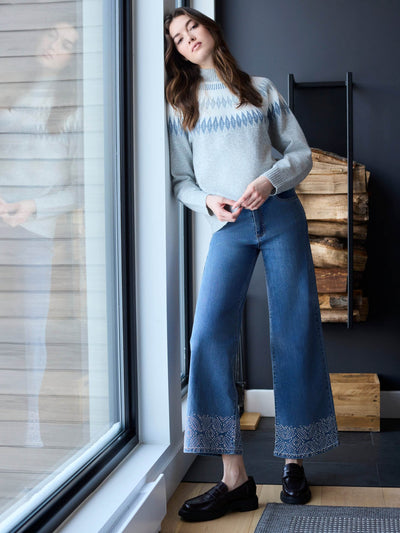 Après-Ski Jacquard Mock Neck Sweater - Dream Pants