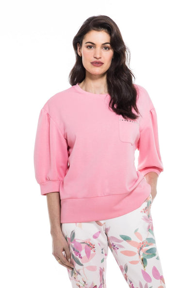 Wide Sleeve Top with Front Pocket Orly Apparel
