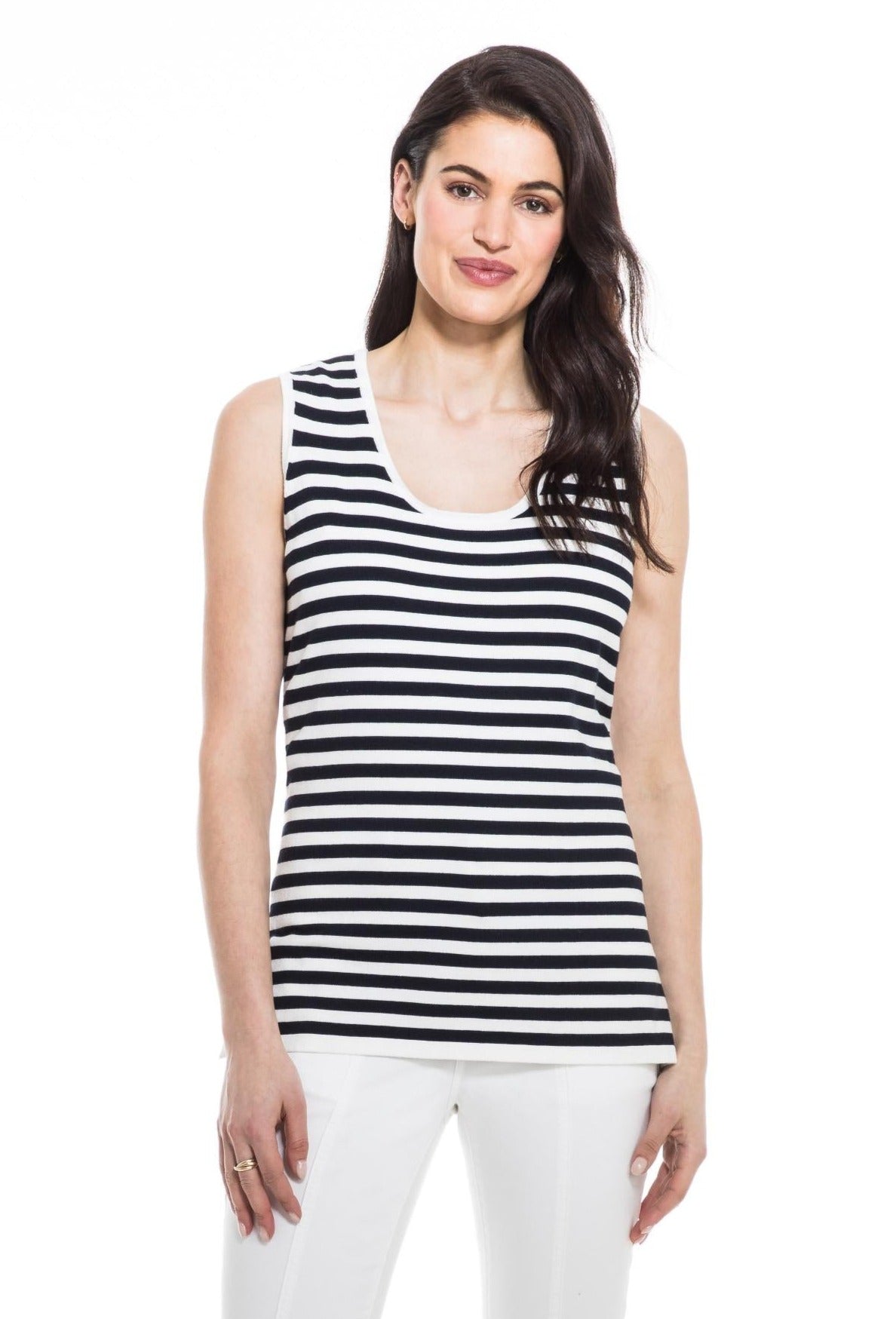 Striped Sleeveless Top Orly Apparel