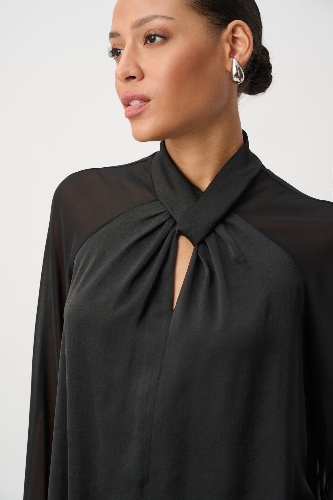 264119 - Satin Top With Chiffon Sleeves | Joseph Ribkoff – Dream Pants