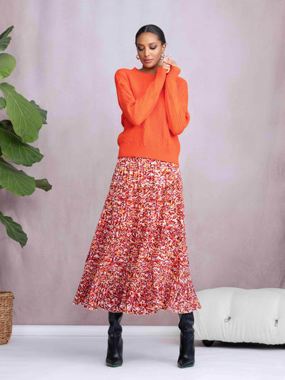 Cable Knit Round Neck Sweater - Dream Pants