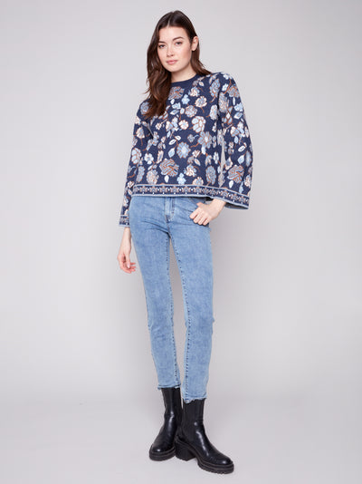 Crew Neck Jacquard Sweater Charlie B