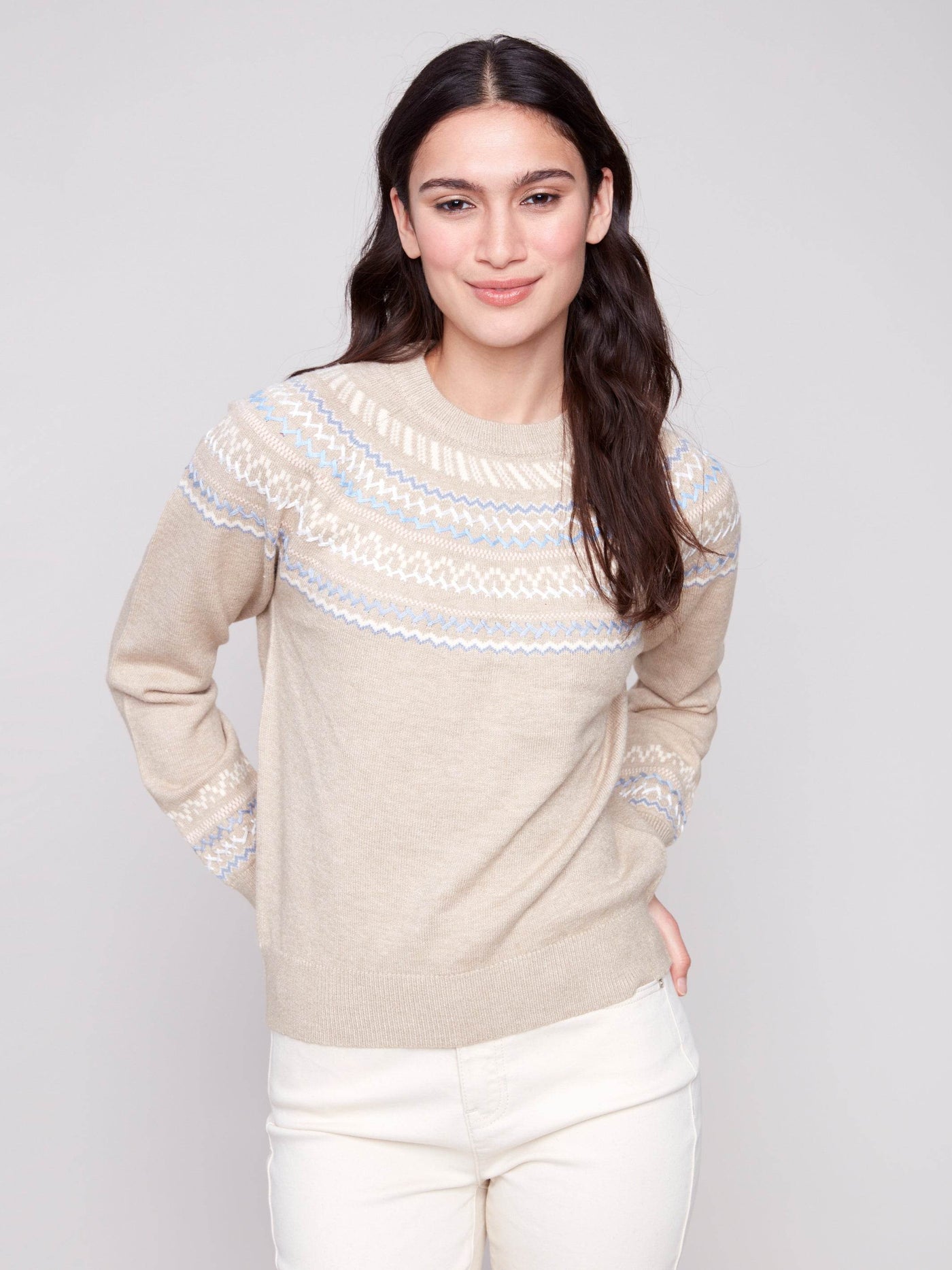 Après-Ski Jacquard Crew Neck Sweater - Dream Pants