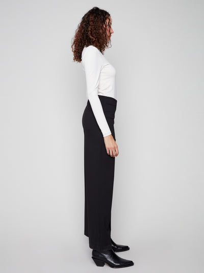 Pull-On Ponte Wide Leg Pants Charlie B