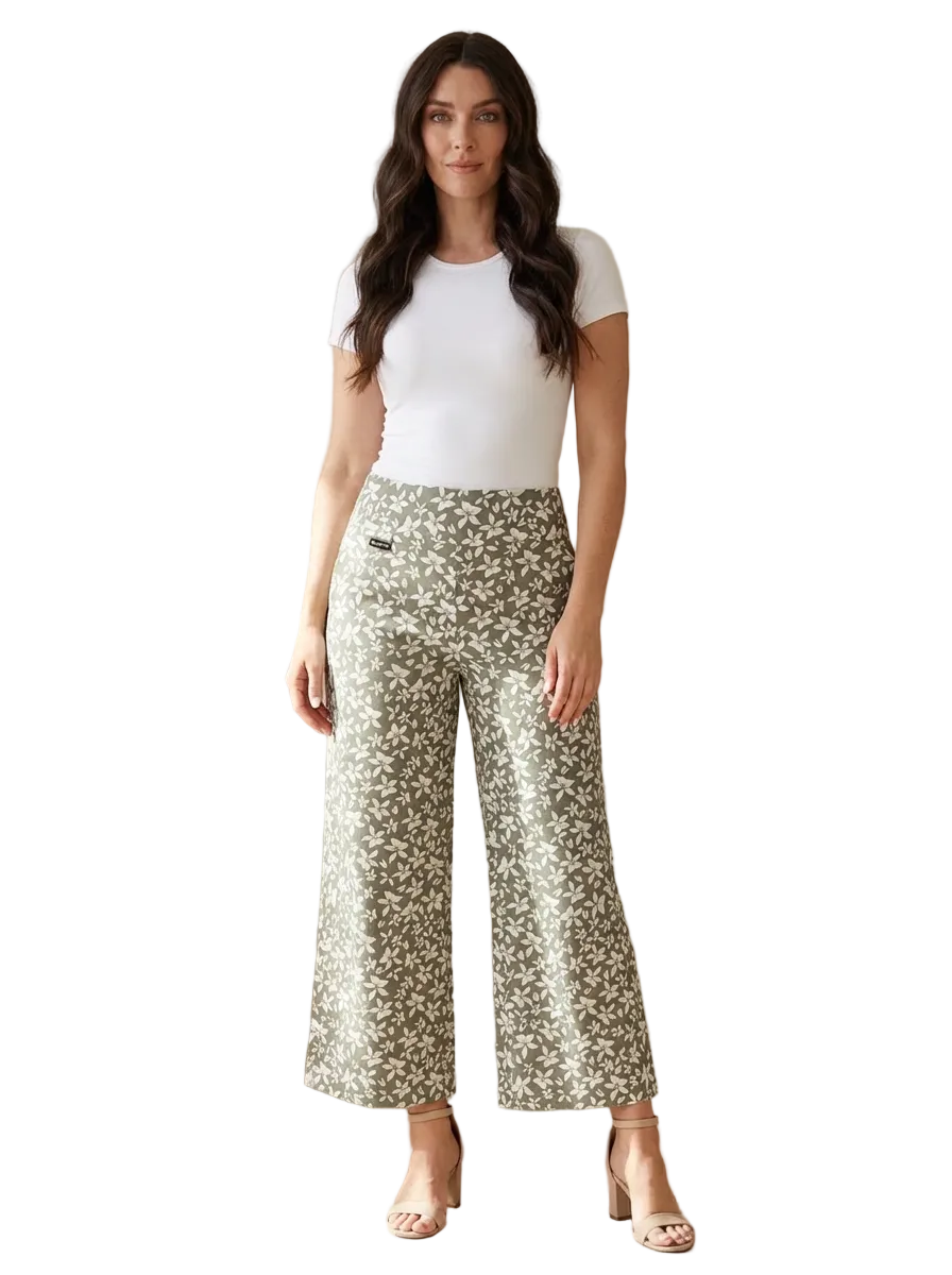 Dream Pants Wide Leg Cropped Pull-On, Wild Daisy, 25