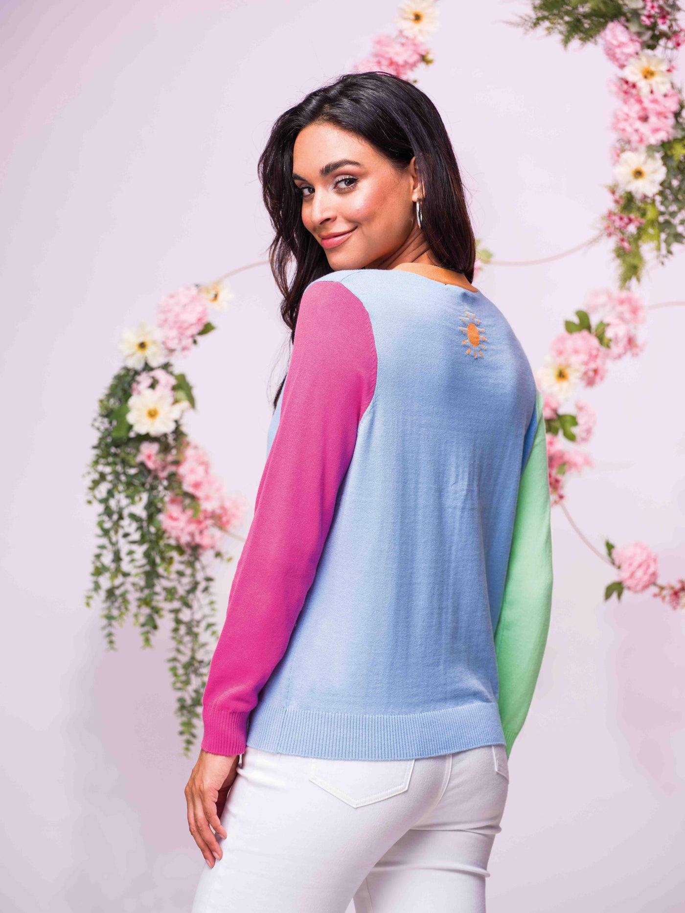 Elena Wang Split-Colored Sweater 