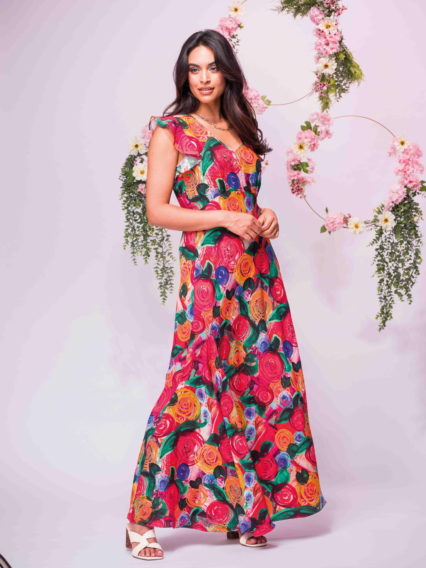 Elena Wang Flower Print Dress 