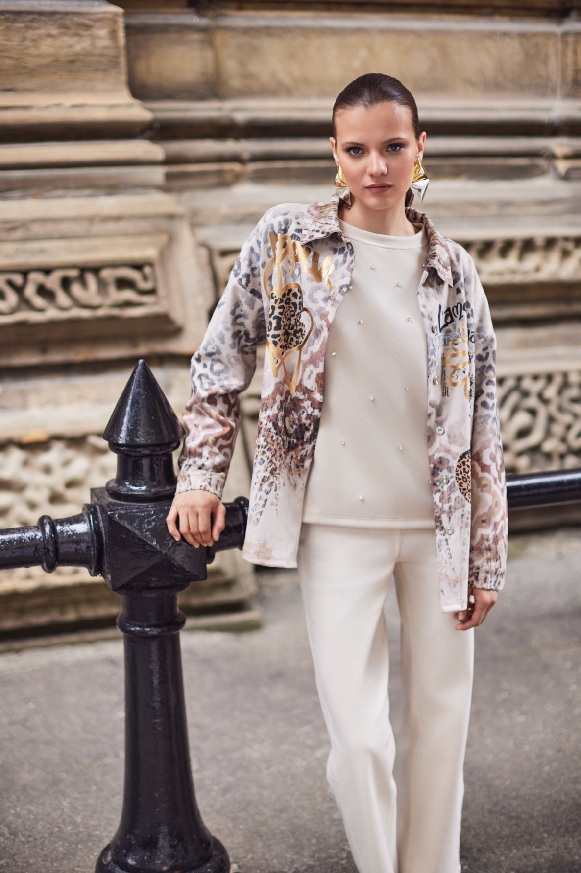 Golden Hearts Printed Blouse Frank Lyman