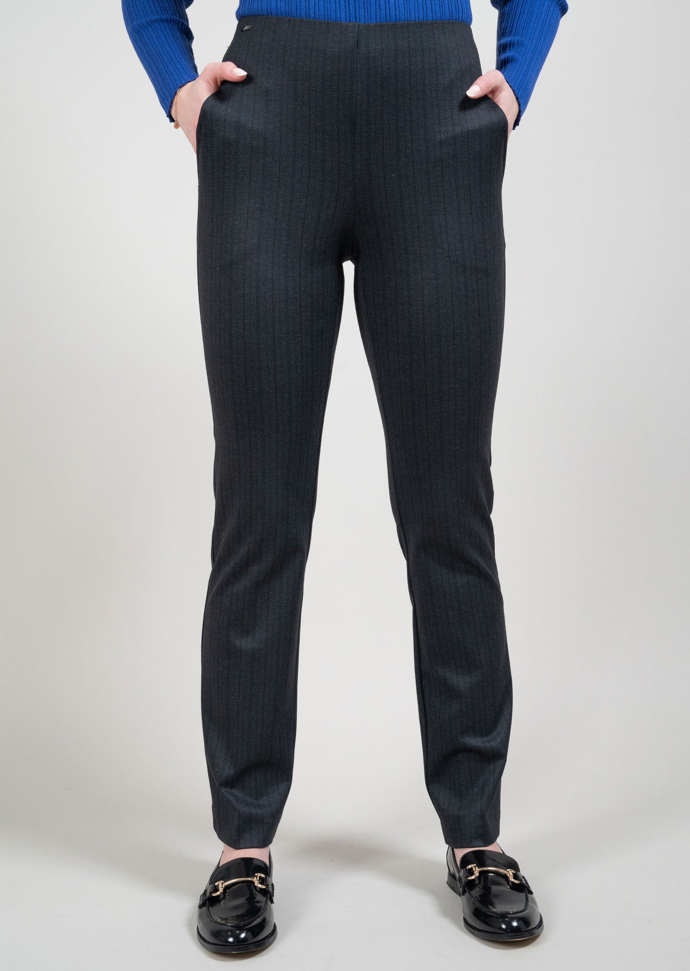 Noir Herringbone 30" Straight Pants Lisette L