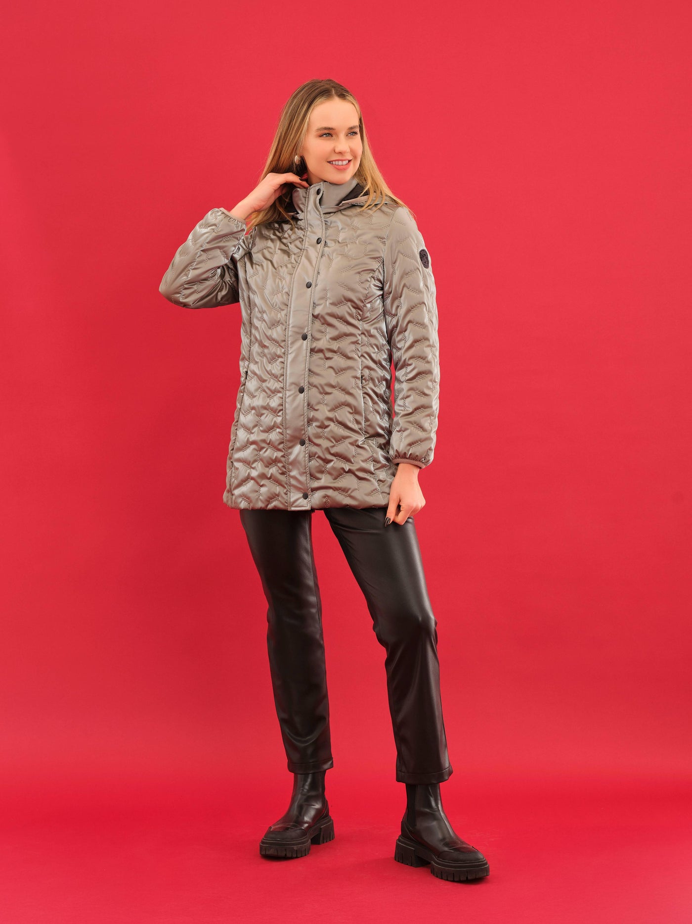 Quilted Longline Jacket with Hood Dolcezza