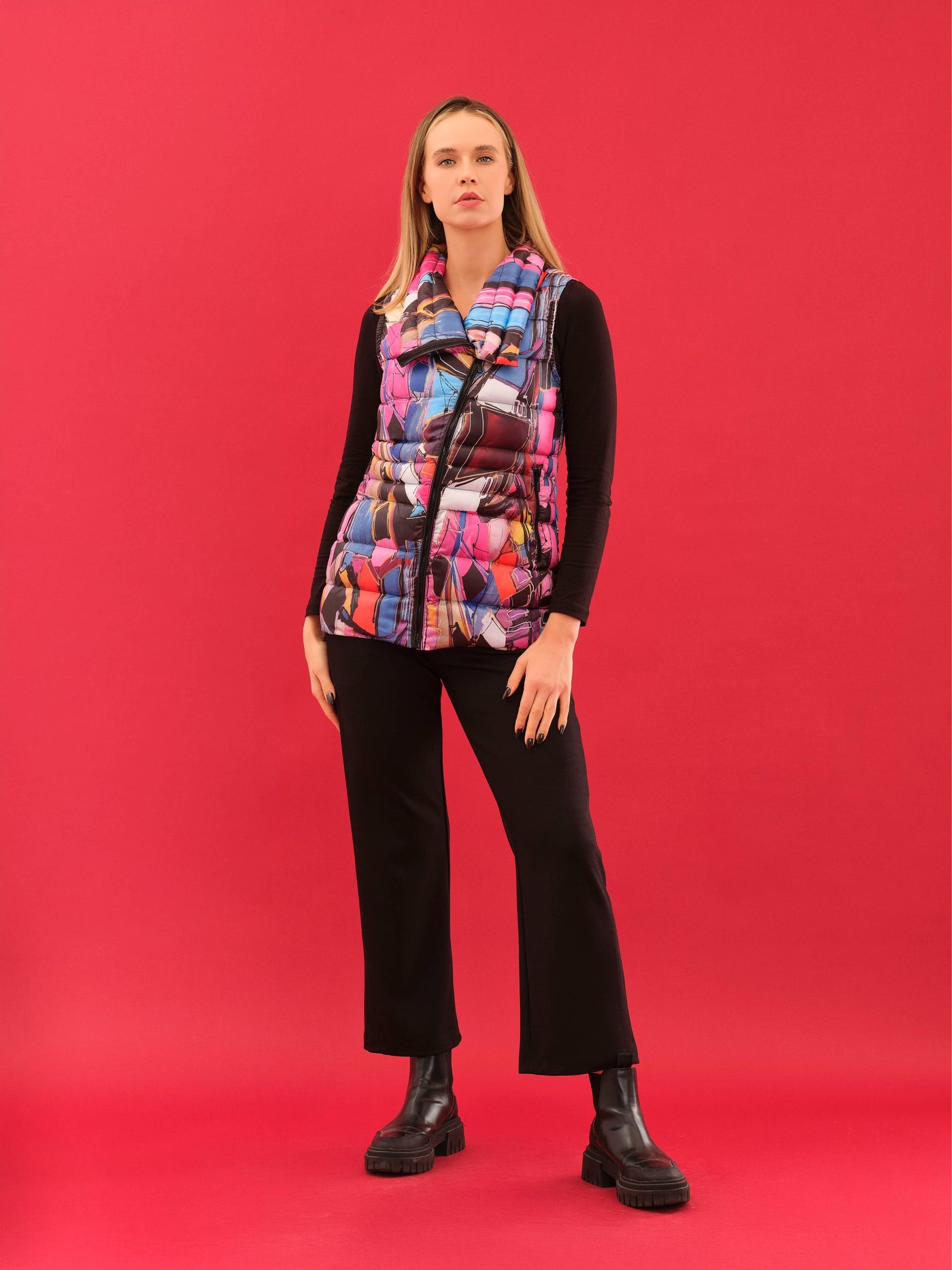 Colorful Quilted Puffer Vest Dolcezza