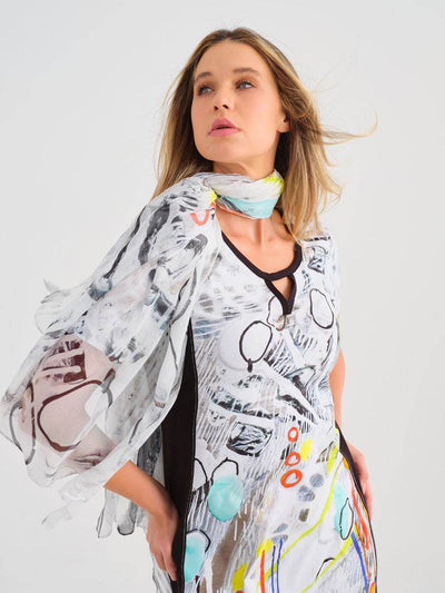 Abstract Art Print Short Sleeve Dress - Dream Pants