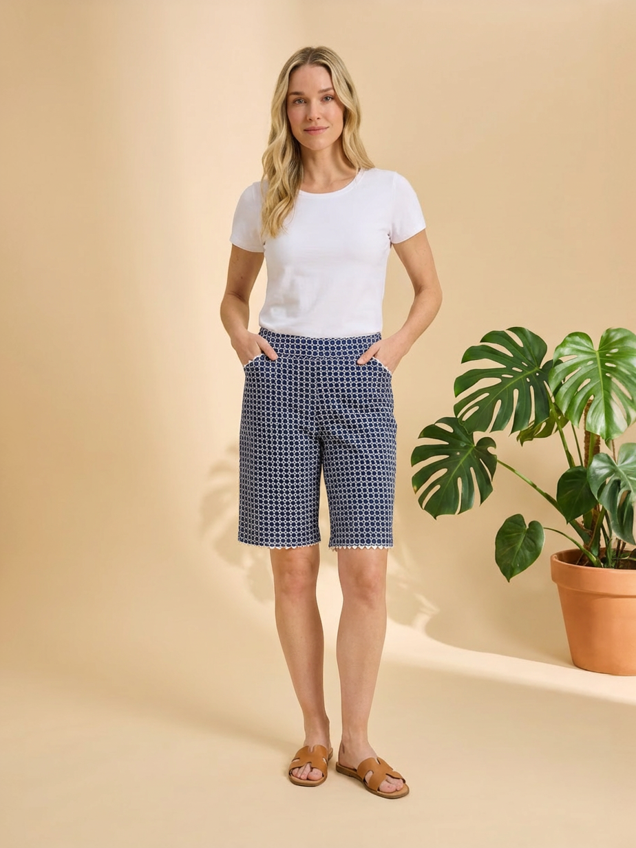 Nautical Ric-Rac Trim Bermuda Short - US – Dream Pants