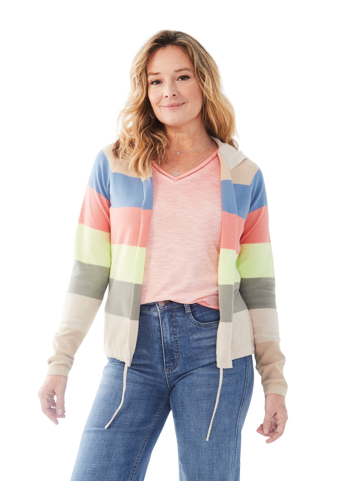 Striped Hooded Cardigan French Dressing Jeans