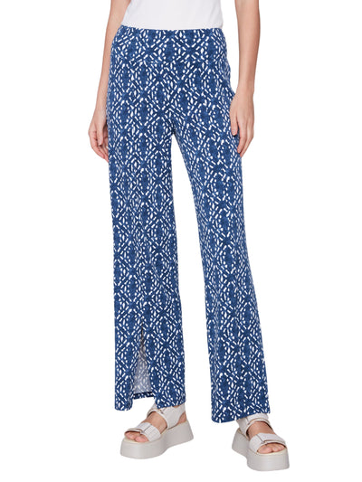 Printed Wide Leg Pants with Front Slits Charlie B