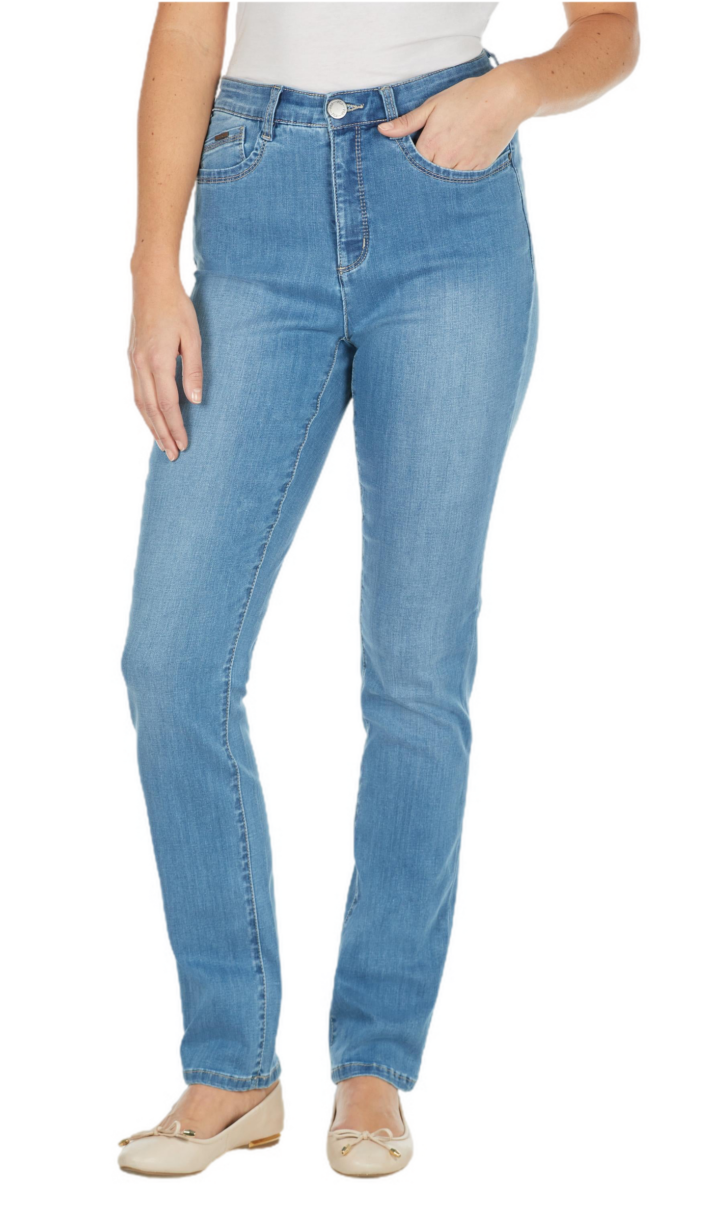 Peggy Straight Leg Cool Denim, High-Rise French Dressing Jeans