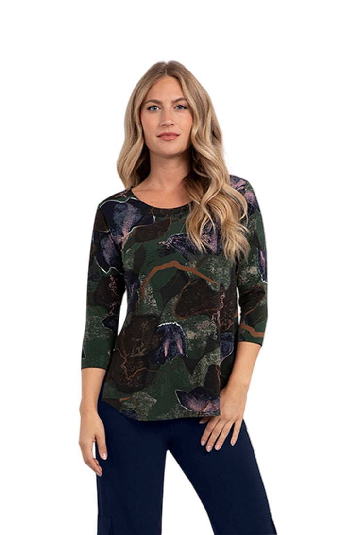 Sympli Go To Classic T Relax, 3/4 Sleeves Print 