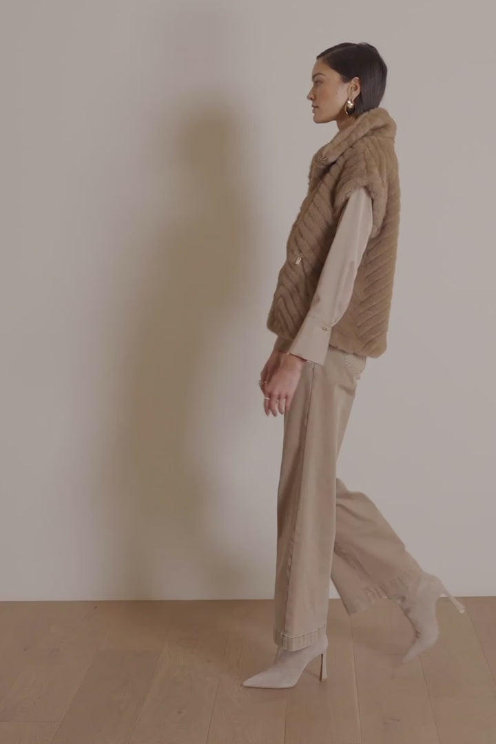 Jean classique à jambes larges à enfiler