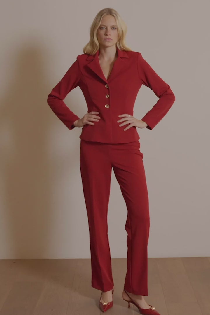 Pantalon large à enfiler en crêpe scuba