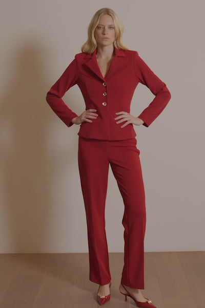 Pantalon large à enfiler en crêpe scuba