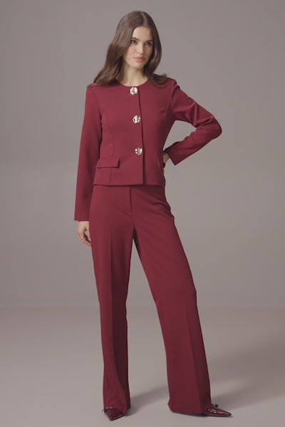 Scuba Crepe Wide-Leg Pants