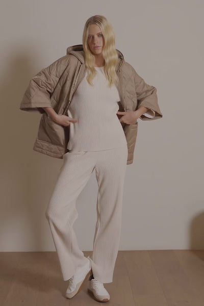 Top carré plissé en crêpe scuba