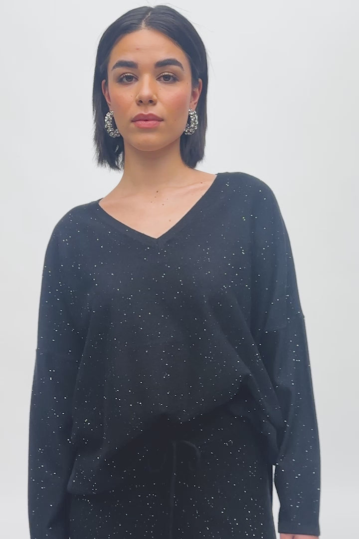 Pull à sequins en maille carrée