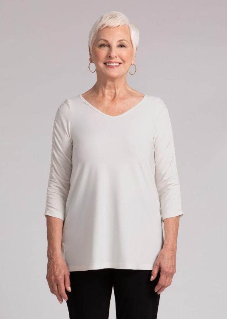 Revelry Top with Rusched Sleeve - Dream Pants
