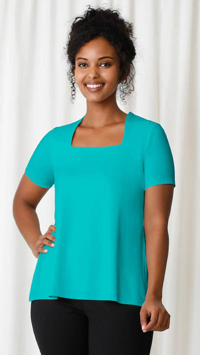 Square Neck Top, Short Sleeves - Dream Pants