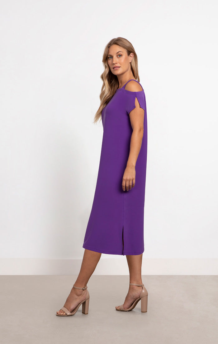 Sympli One Shoulder Boxy Dress, Cap Sleeve Ultraviolet 