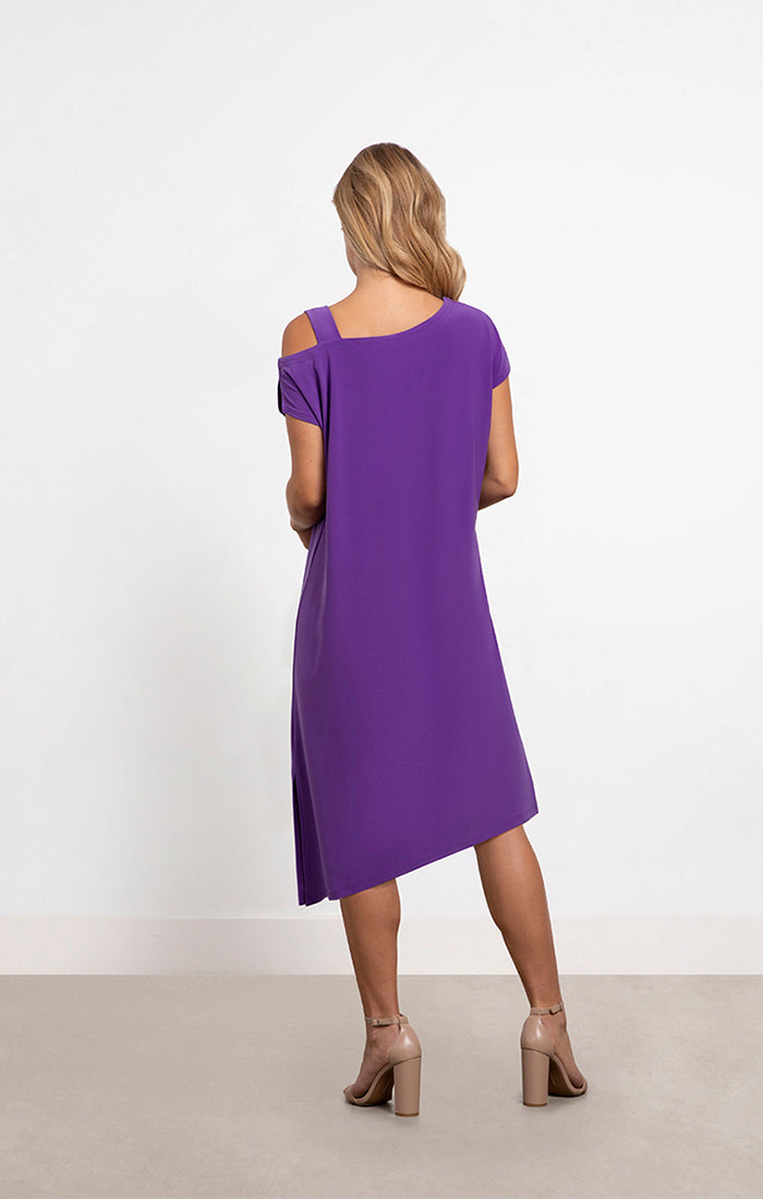Sympli One Shoulder Boxy Dress, Cap Sleeve Ultraviolet 