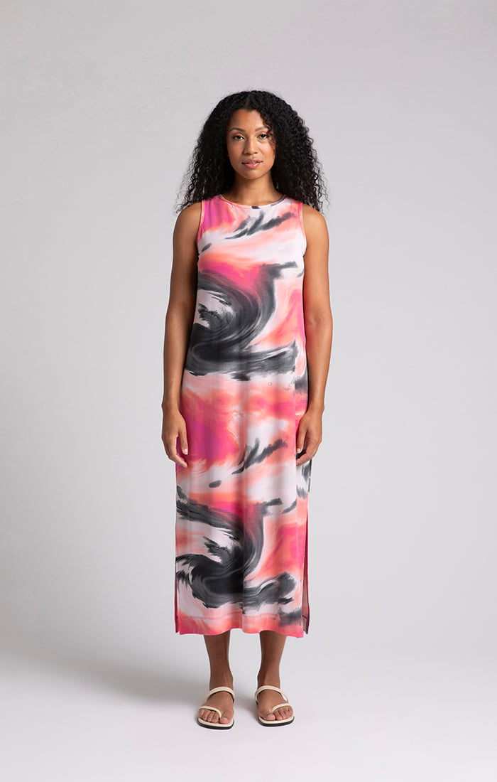 Sympli Print Reversible Slit Tank Dress 