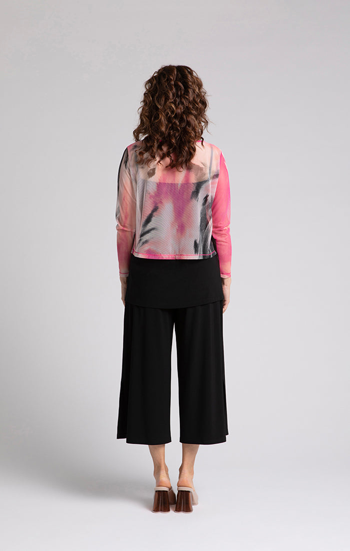 Sympli Printed Mesh Go To Cropped T, Long Sleeve 