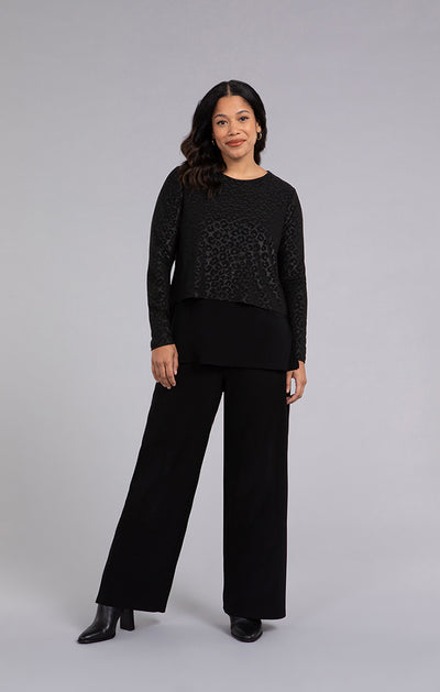 Sympli Go To Cropped T, Long Sleeves Embossed 