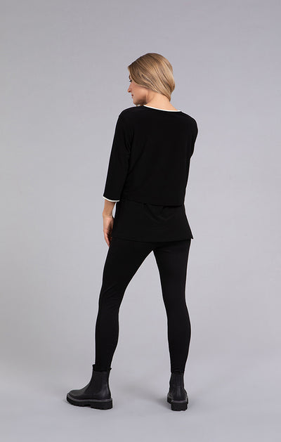 Sympli Tipped Go To Cropped T, 3/4 Sleeve 