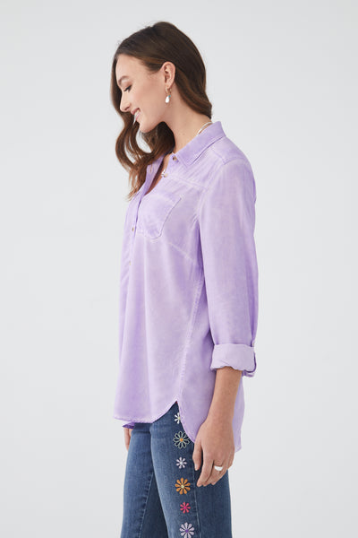 French Dressing Jeans Long Sleeve Garment Dye Shirt 