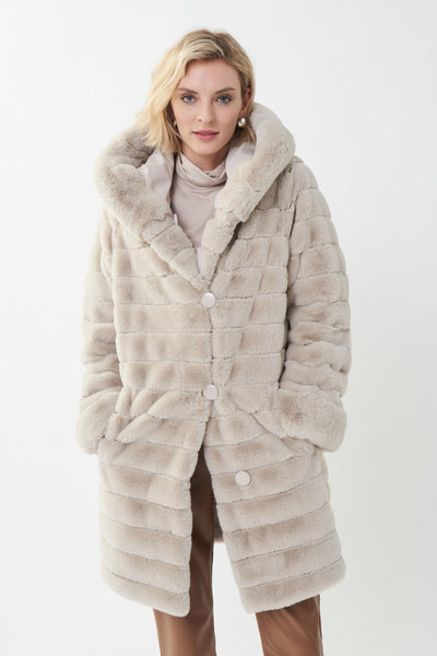 Reversible Faux Fur Hooded Coat Style 214913 Joseph Ribkoff