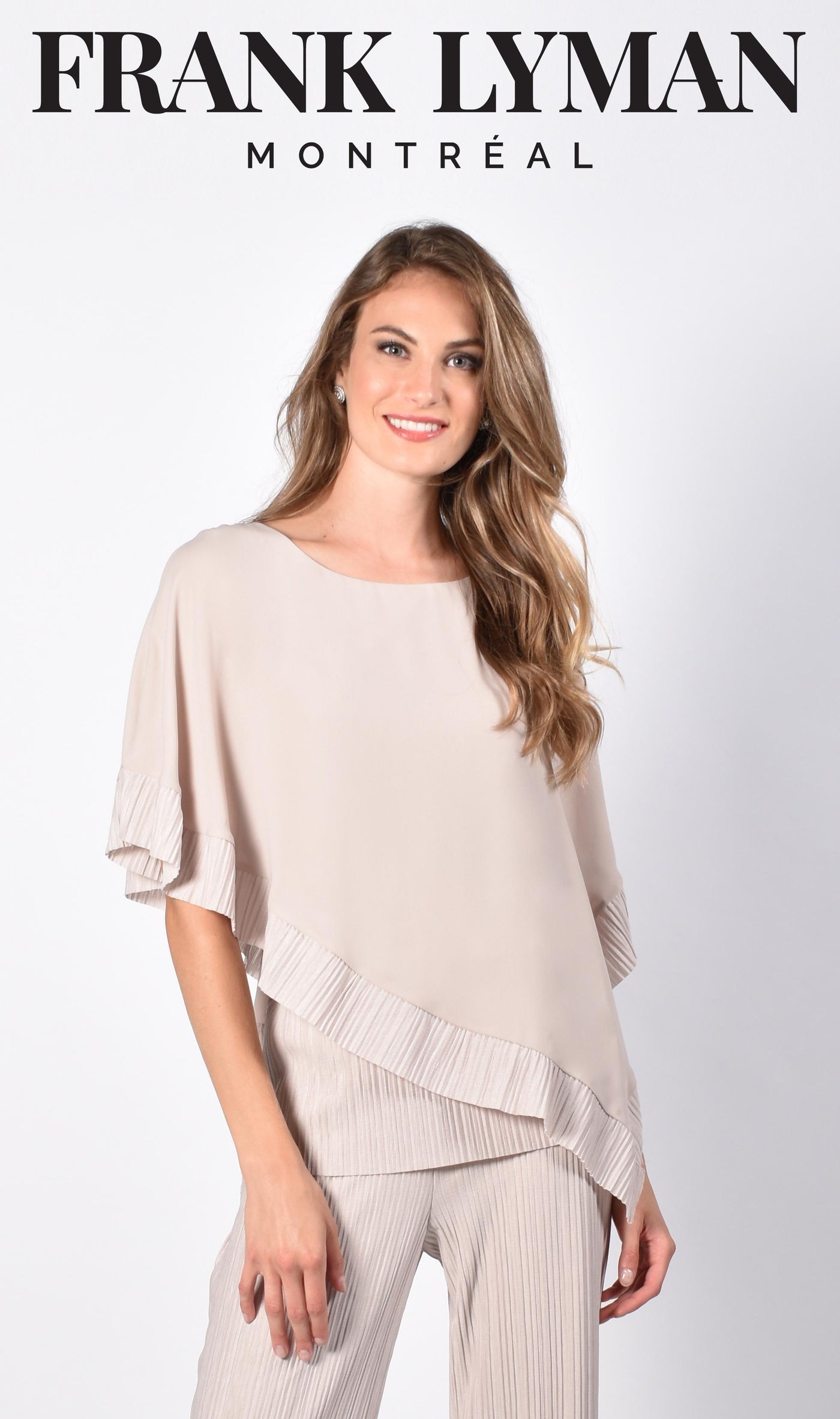 Frank Lyman Woven Top, Style 216344 Color Oatmeal 