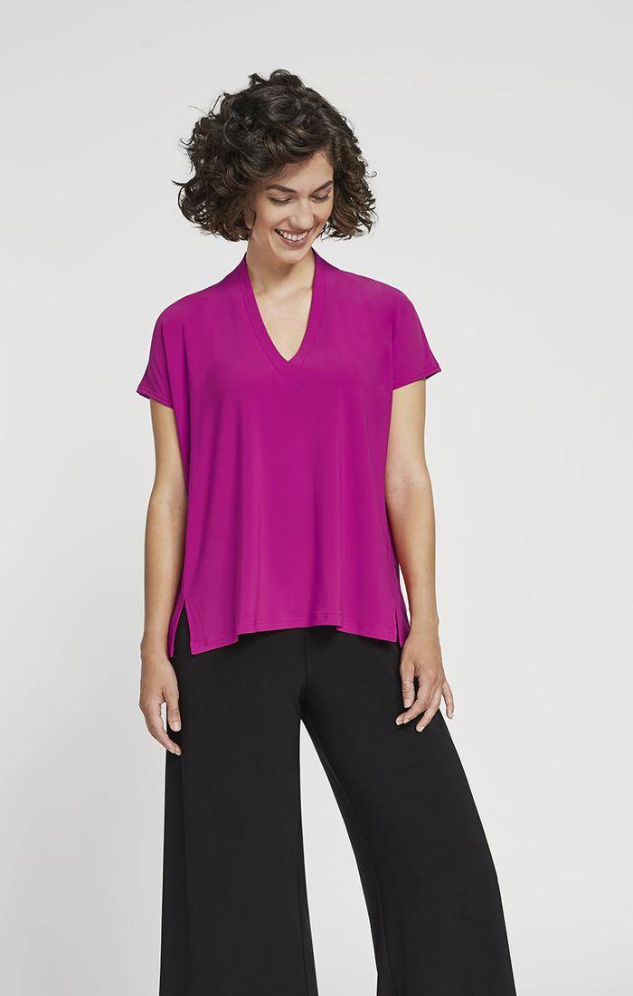 Sympli Womens Deep V Top Style 22227-1 Short Sleeves, 7 Colors ...