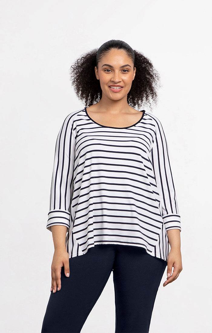 Stripe Angle Seam Raglan Top - Dream Pants