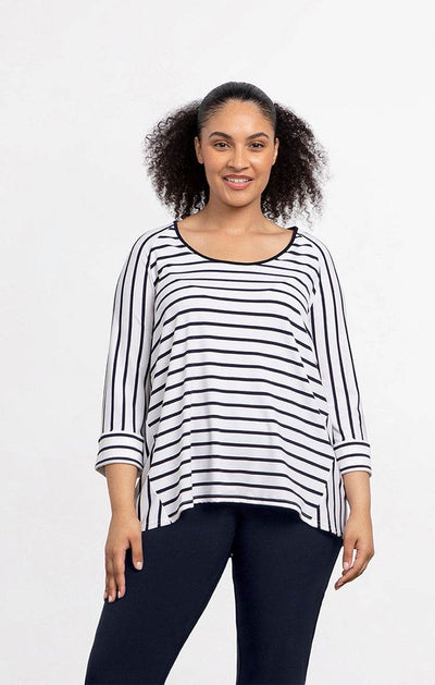 Stripe Angle Seam Raglan Top - Dream Pants