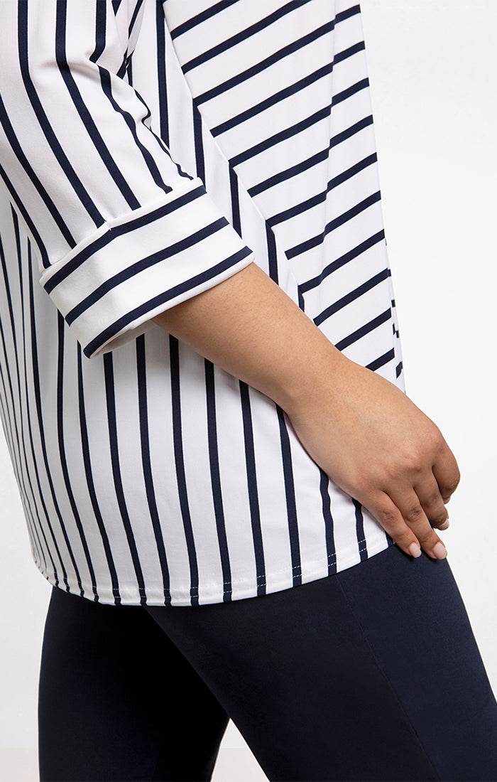Stripe Angle Seam Raglan Top - Dream Pants