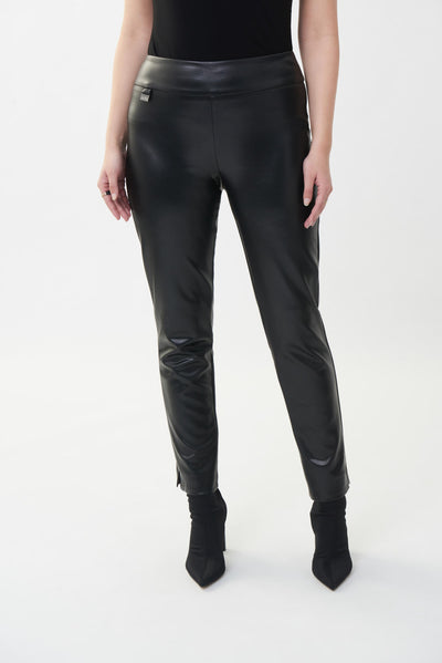Joseph Ribkoff Straight Leg Pants Style 223196 Faux-Leather 