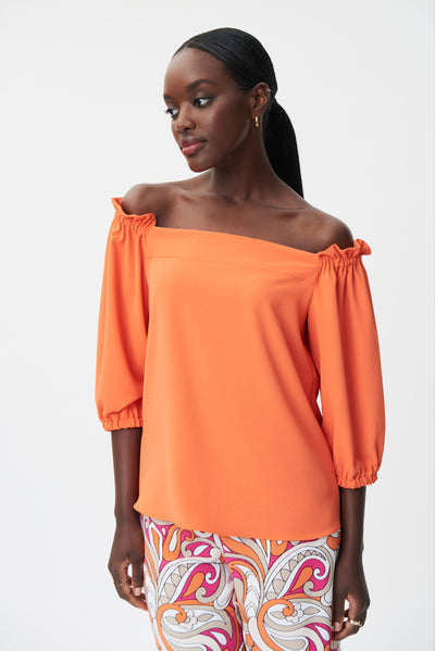 Joseph Ribkoff Off-Shoulder Top With Shirring Style 232181 