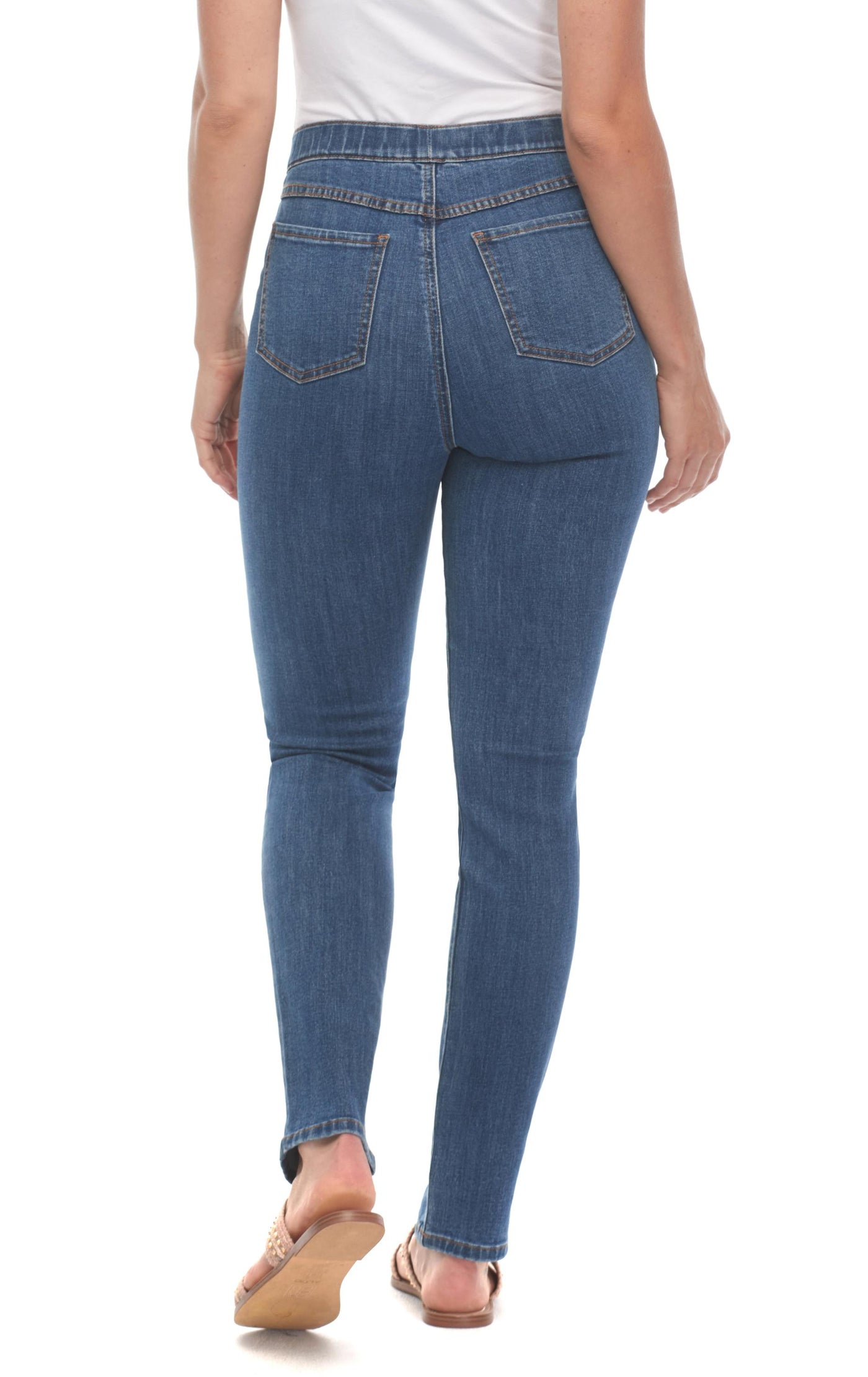 Pull On Cigarette Leg Style 2834322, Renew Denim, Mid Rise, Color Indigo French Dressing Jeans