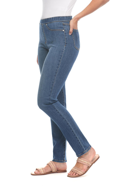 Pull On Cigarette Leg Style 2834322, Renew Denim, Mid Rise, Color Indigo French Dressing Jeans