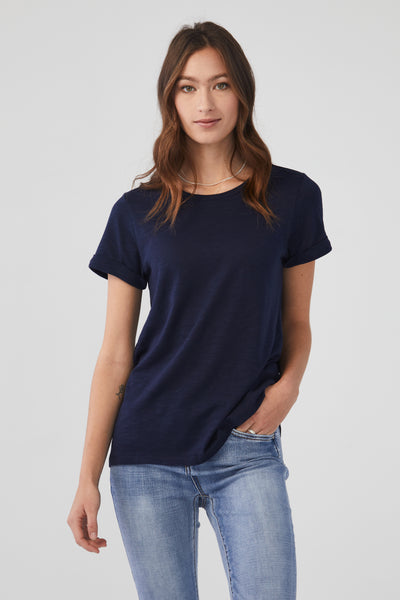 Short Sleeve Top Style 3007476 Solid Slub Jersey French Dressing Jeans