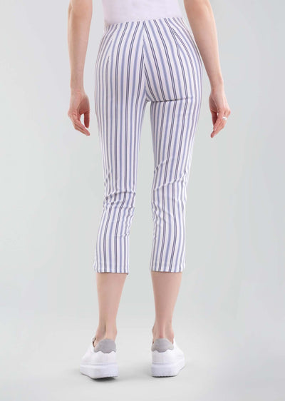 Lisette L Thinny Crop Pants, Style 881822 Janet Strip Print Color Indigo 
