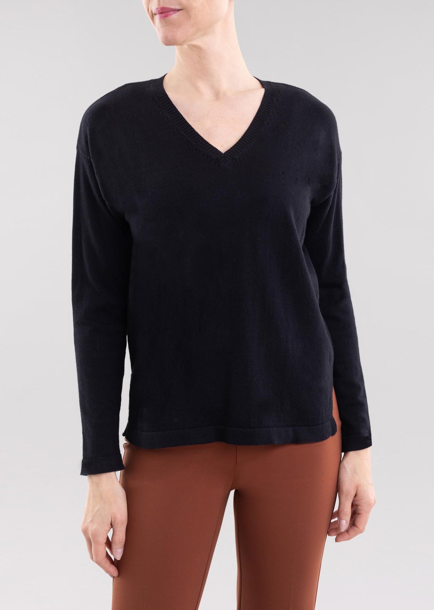 Casey Cotton V-Neck Sweater Style 920133 Lisette L