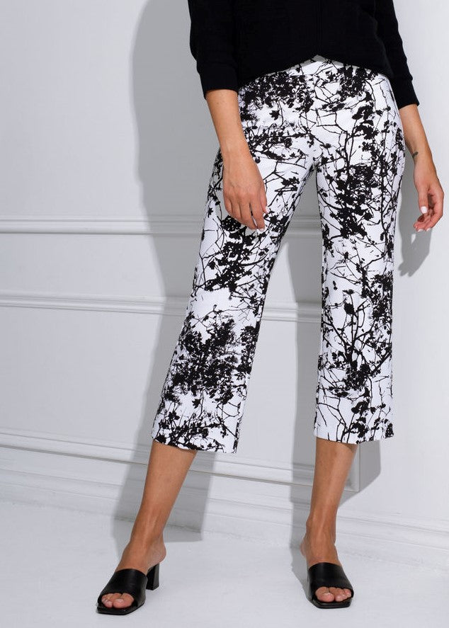 Cropped Trousers, Style 946600, Twig Print Lisette L